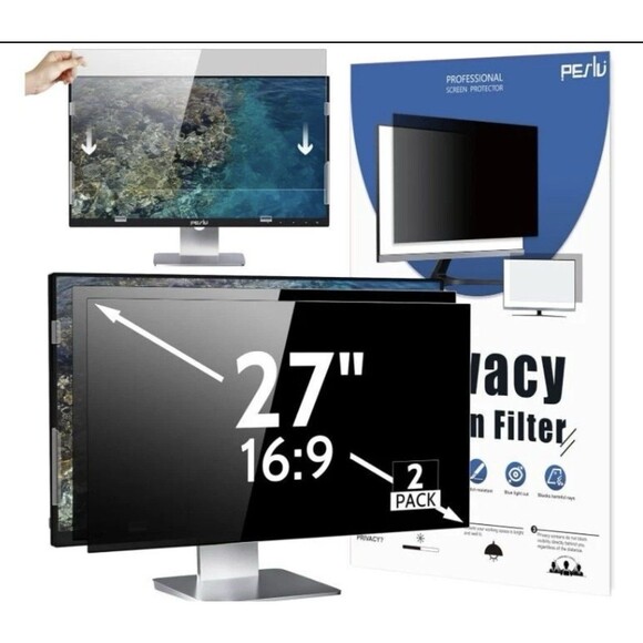 2-PACK 27 Inch 16:9 Computer Privacy Screen Widescreen Monitor, 27inch Removable - Picture 1 of 7